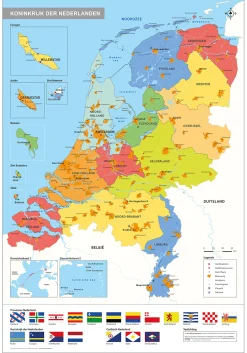 Schoolkaart Koninkrijk der Nederlanden 1424