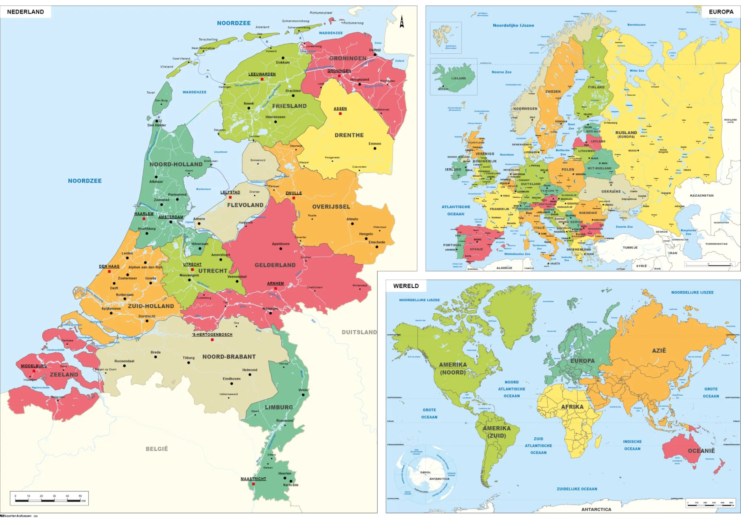 Schoolkaart Nederland, Europa en Wereld 298