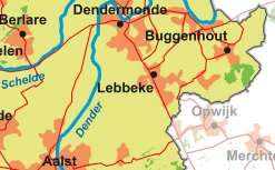 Schoolkaart provincie Oost-Vlaanderen 1819