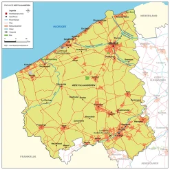Schoolkaart provincie West-Vlaanderen 1821