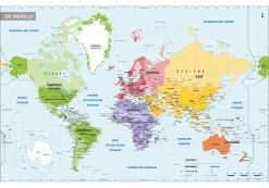 Schoolkaart wereld gedetailleerd 1406