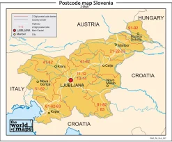 Slovenië 2-cijferige postcodekaart 207
