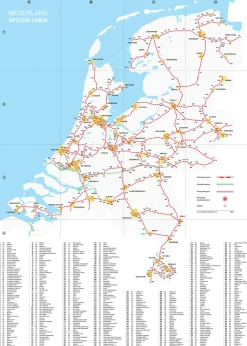 Spoorlijnenkaart Nederland 1505