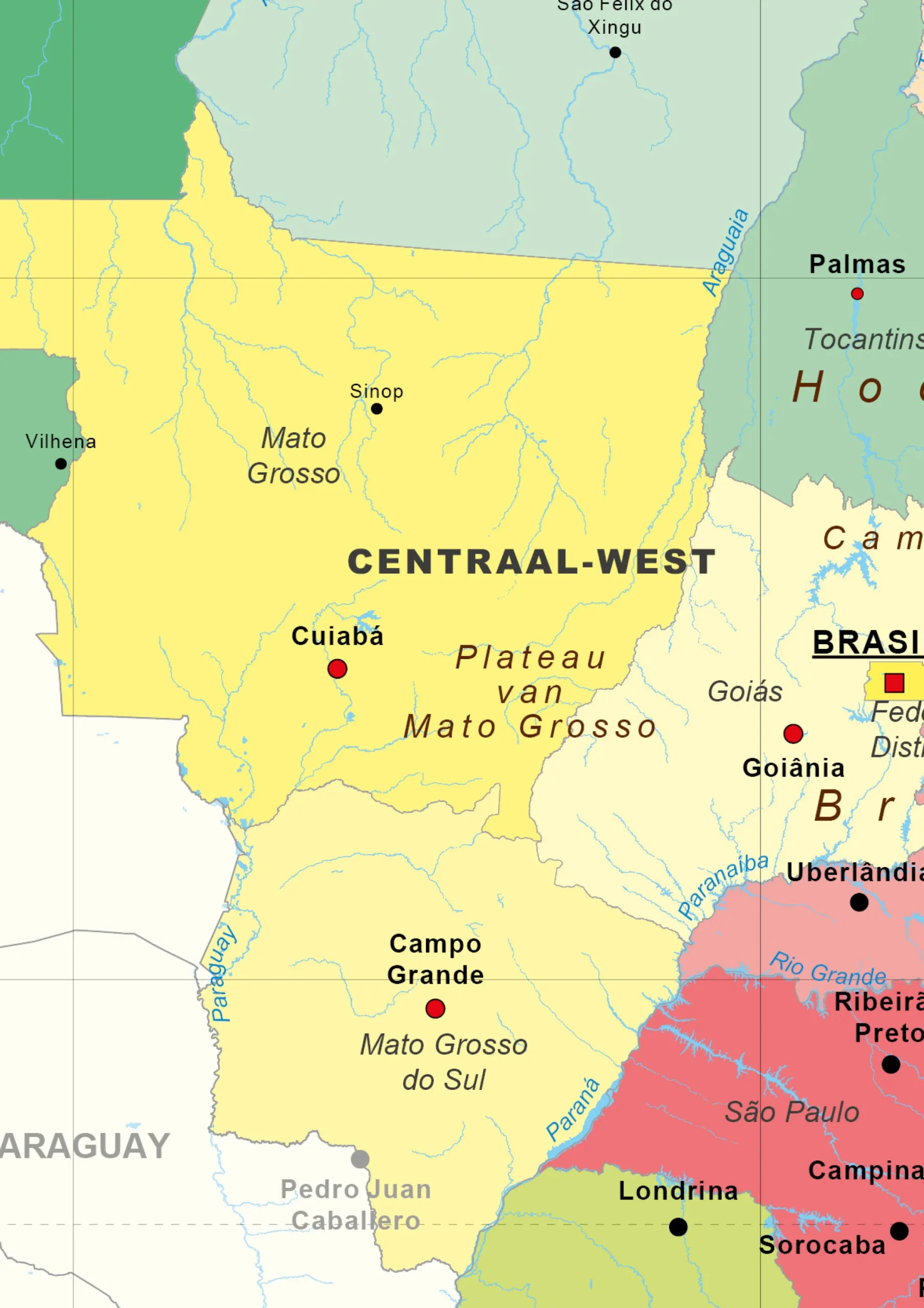 Staatkundige kaart Brazilië 1531