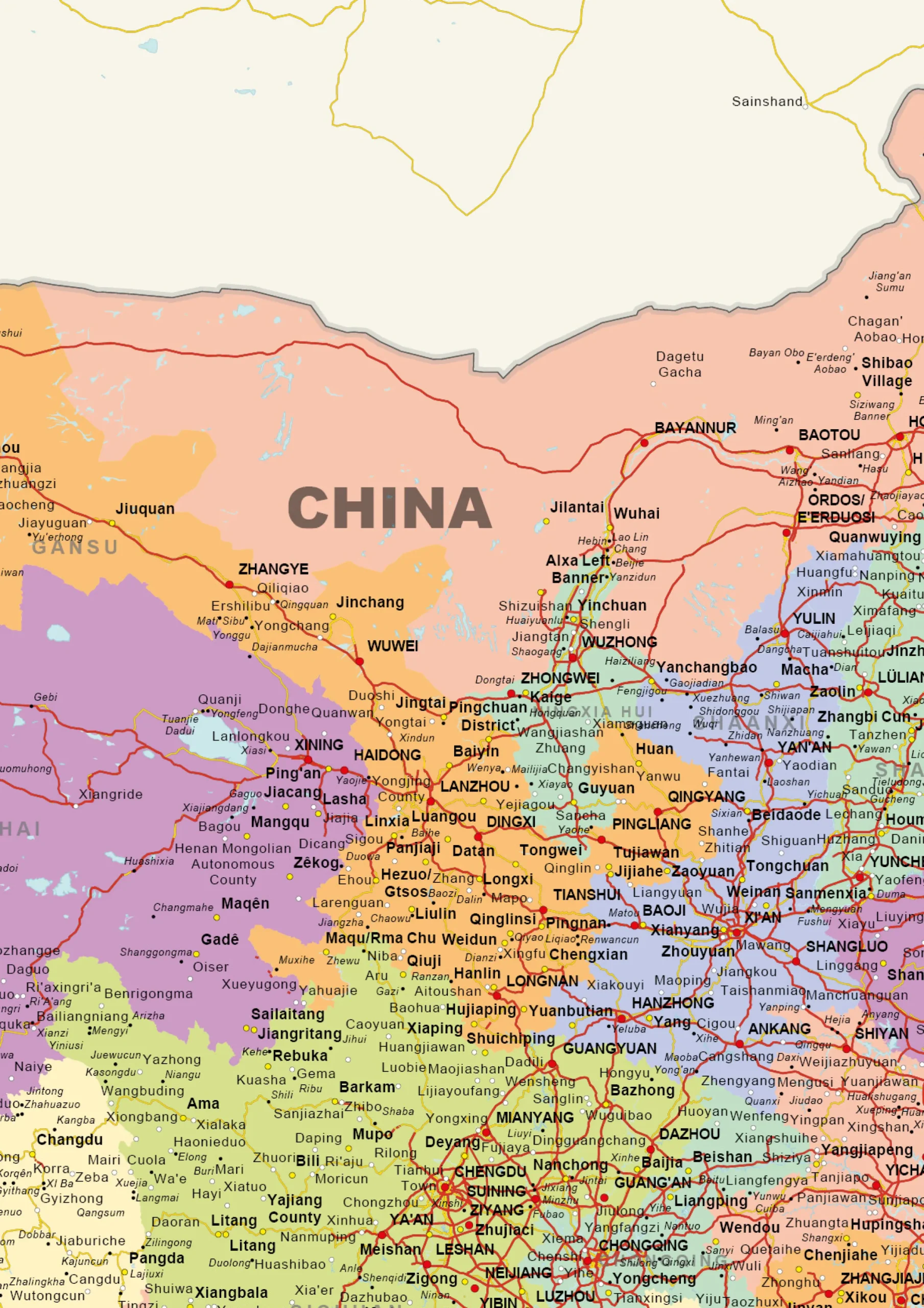 Staatkundige kaart China 1522