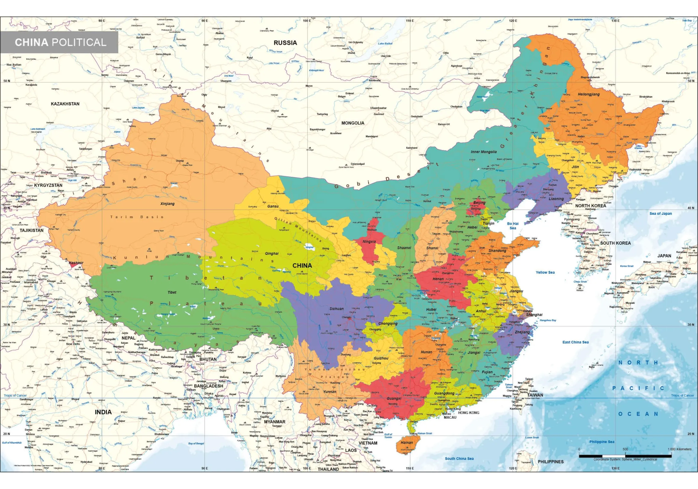 Staatkundige Kaart China 1789
