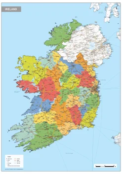 Staatkundige kaart Ierland 1729