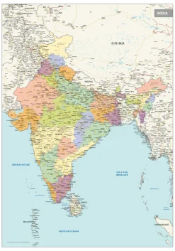 Staatkundige kaart India 1521