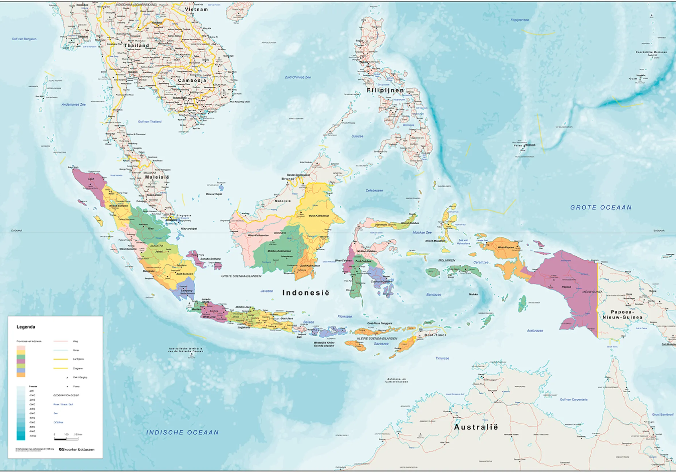 Staatkundige kaart Indonesië 1808