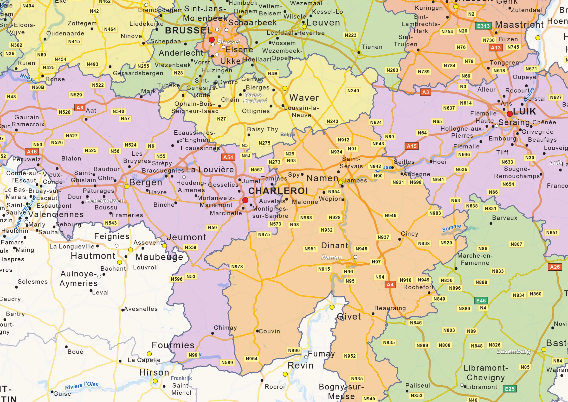 Staatkundige landkaart België 1426