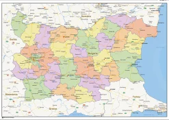 Staatkundige landkaart Bulgarije 1428