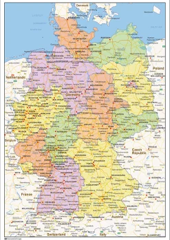 Staatkundige landkaart Duitsland 1462