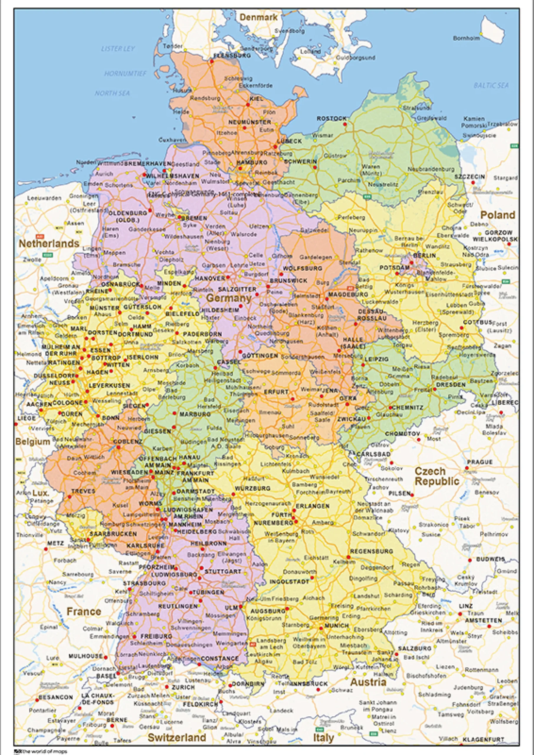 Staatkundige landkaart Duitsland 1462