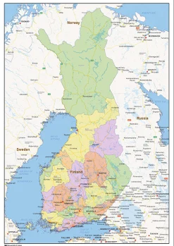 Staatkundige landkaart Finland 1432