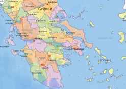 Staatkundige landkaart Griekenland 1438