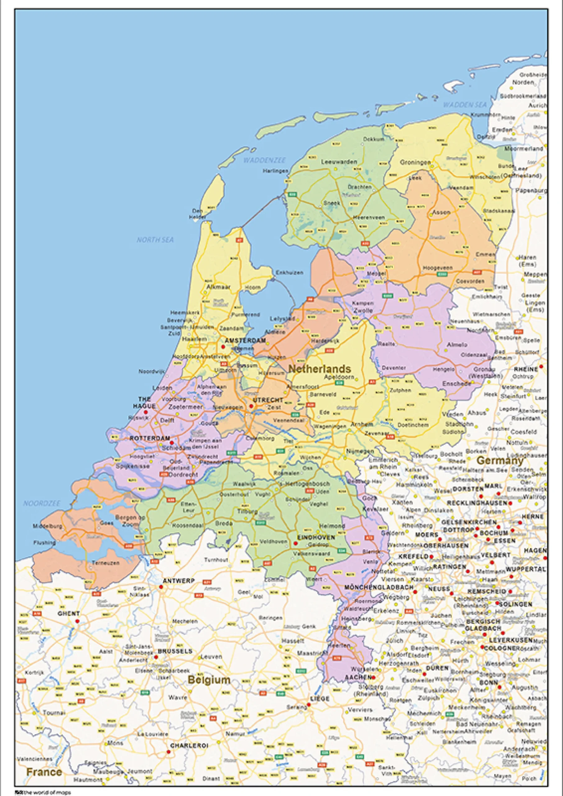 Staatkundige landkaart Nederland 1452