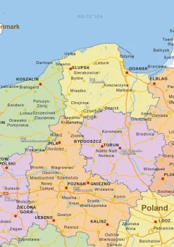 Staatkundige landkaart Polen 1458
