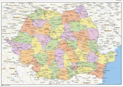 Staatkundige landkaart Roemenië 1464