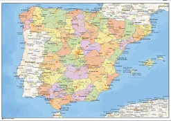 Staatkundige landkaart Spanje 1466