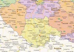 Staatkundige landkaart Tsjechië 1468