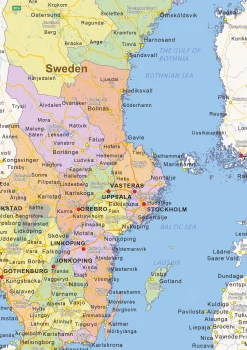 Staatkundige landkaart Zweden 1472