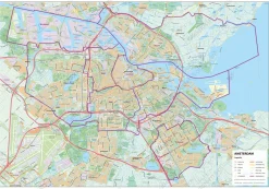 Stadsdeelkaart Amsterdam met 7 stadsdelen 2061