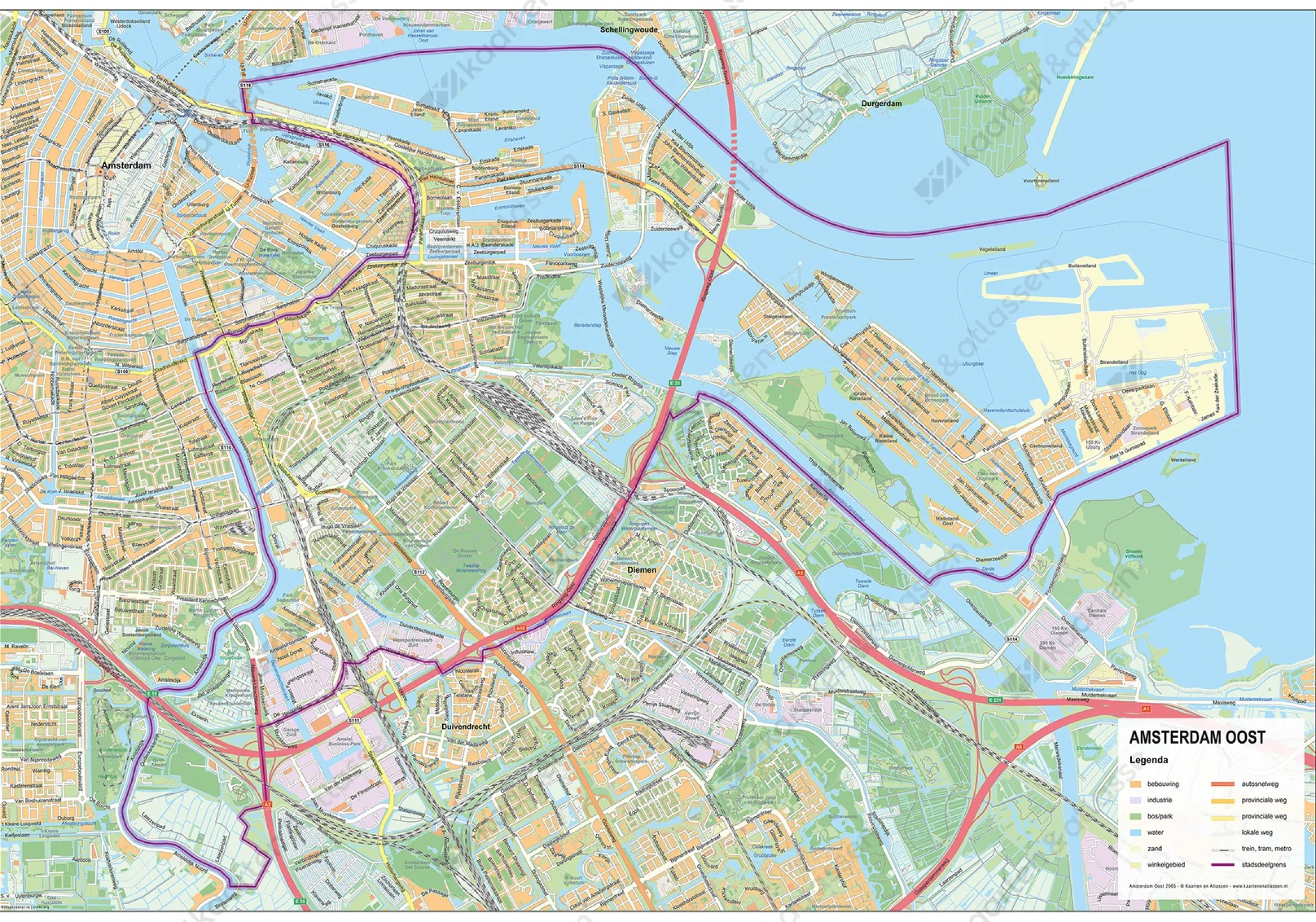 Stadsdeelkaart Amsterdam Oost 2065