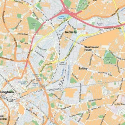 Stadskaart Birmingham Stadsplattegrond 1927