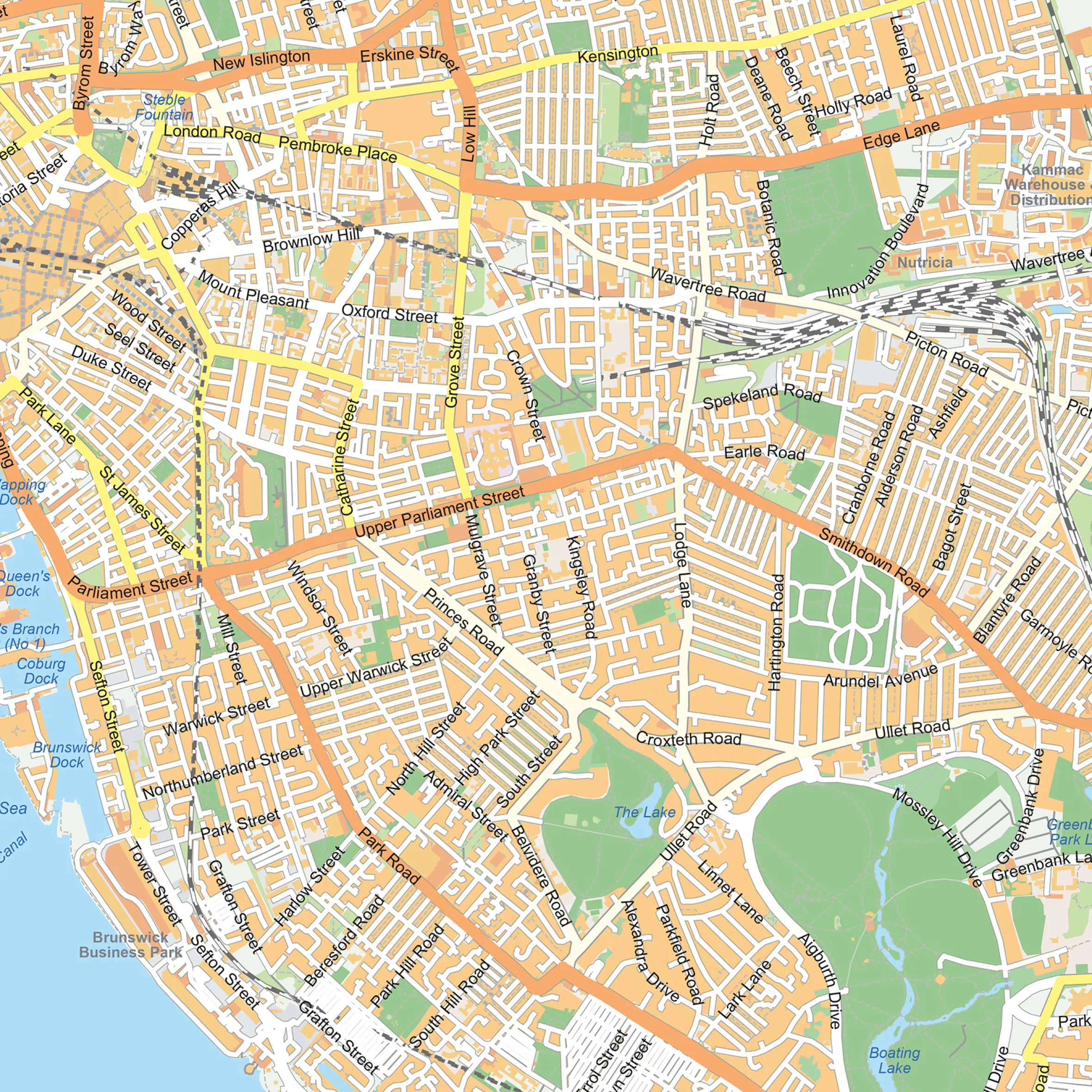 Stadskaart Liverpool Stadsplattegrond 1930