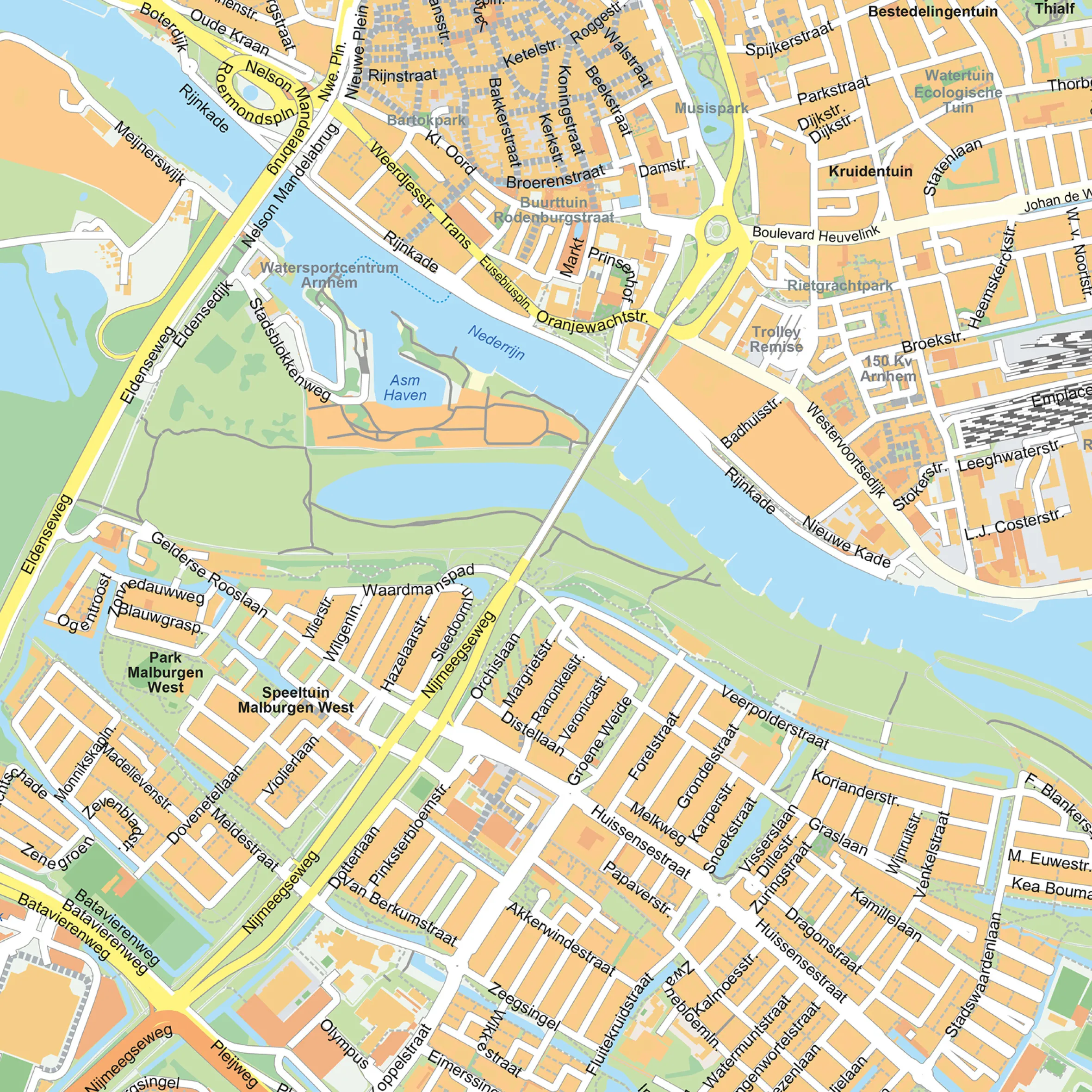 Stadsplattegrond Arnhem Gedetailleerde Kaart 392
