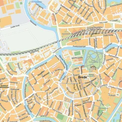 Stadsplattegrond Breda Gedetailleerde Kaart 1848