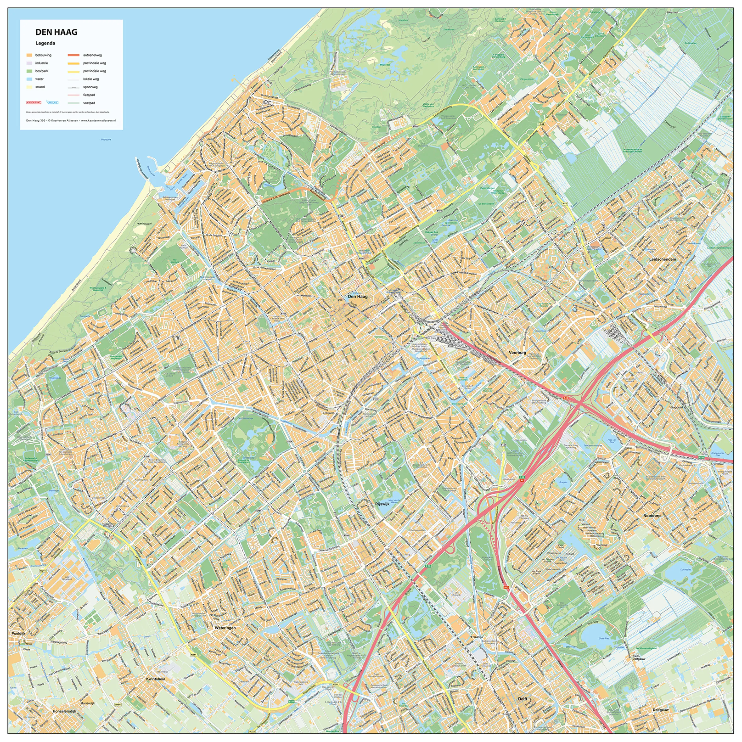 Stadsplattegrond Den Haag Gedetailleerde Kaart 395