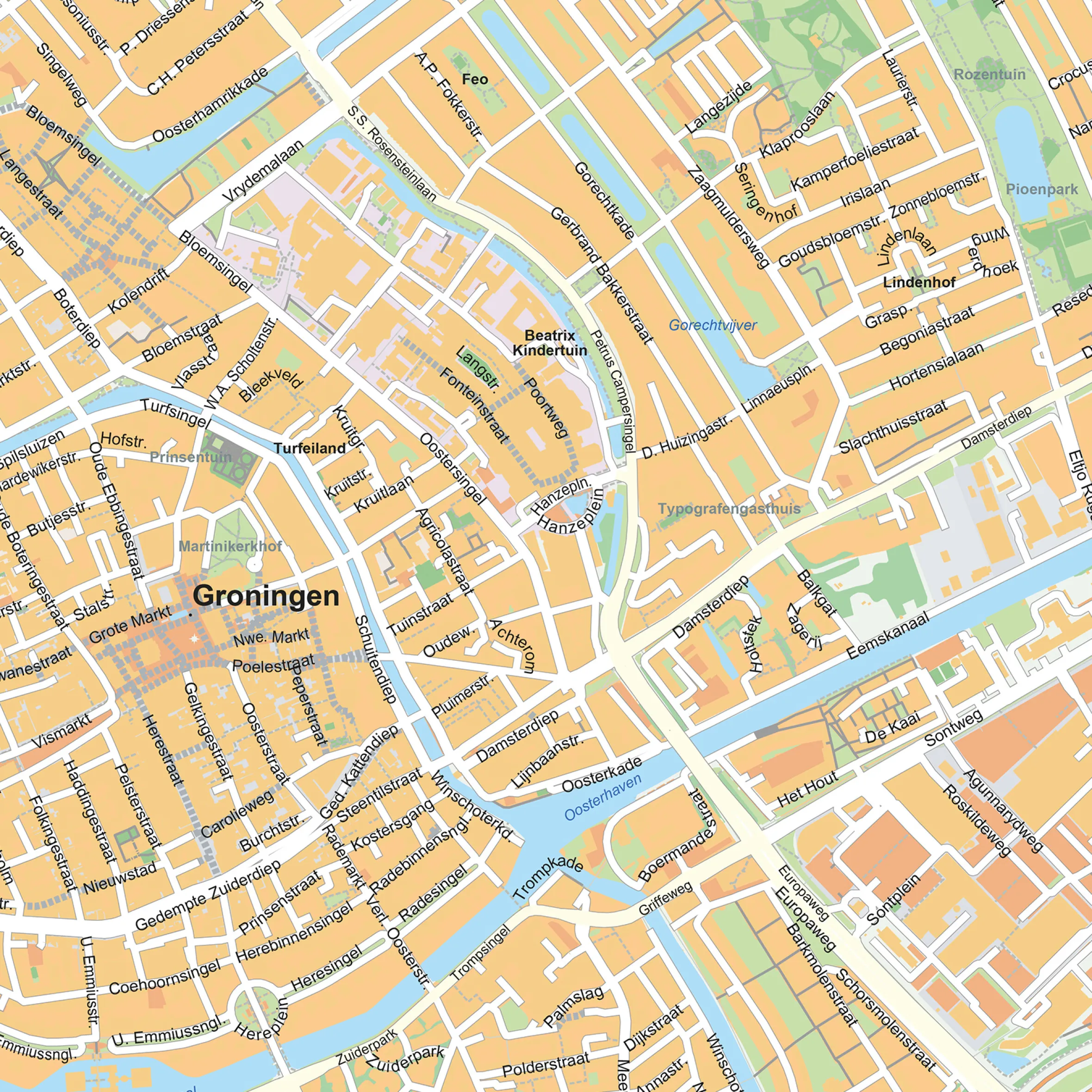 Stadsplattegrond Groningen Gedetailleerde Kaart 1853