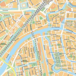 Stadsplattegrond Leiden Gedetailleerde Kaart 1855