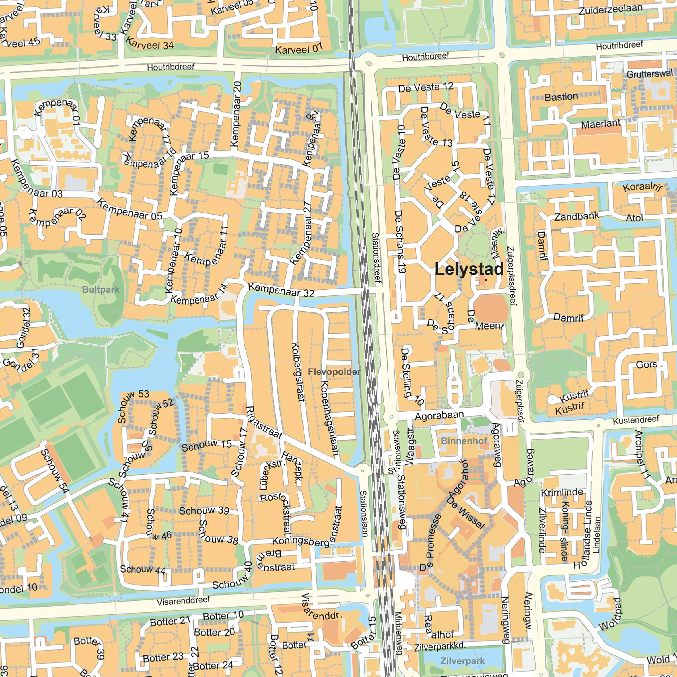 Stadsplattegrond Lelystad Gedetailleerde Kaart 1274