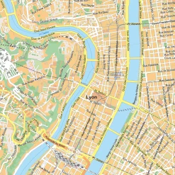 Stadsplattegrond Lyon Straatnamenkaart 1924