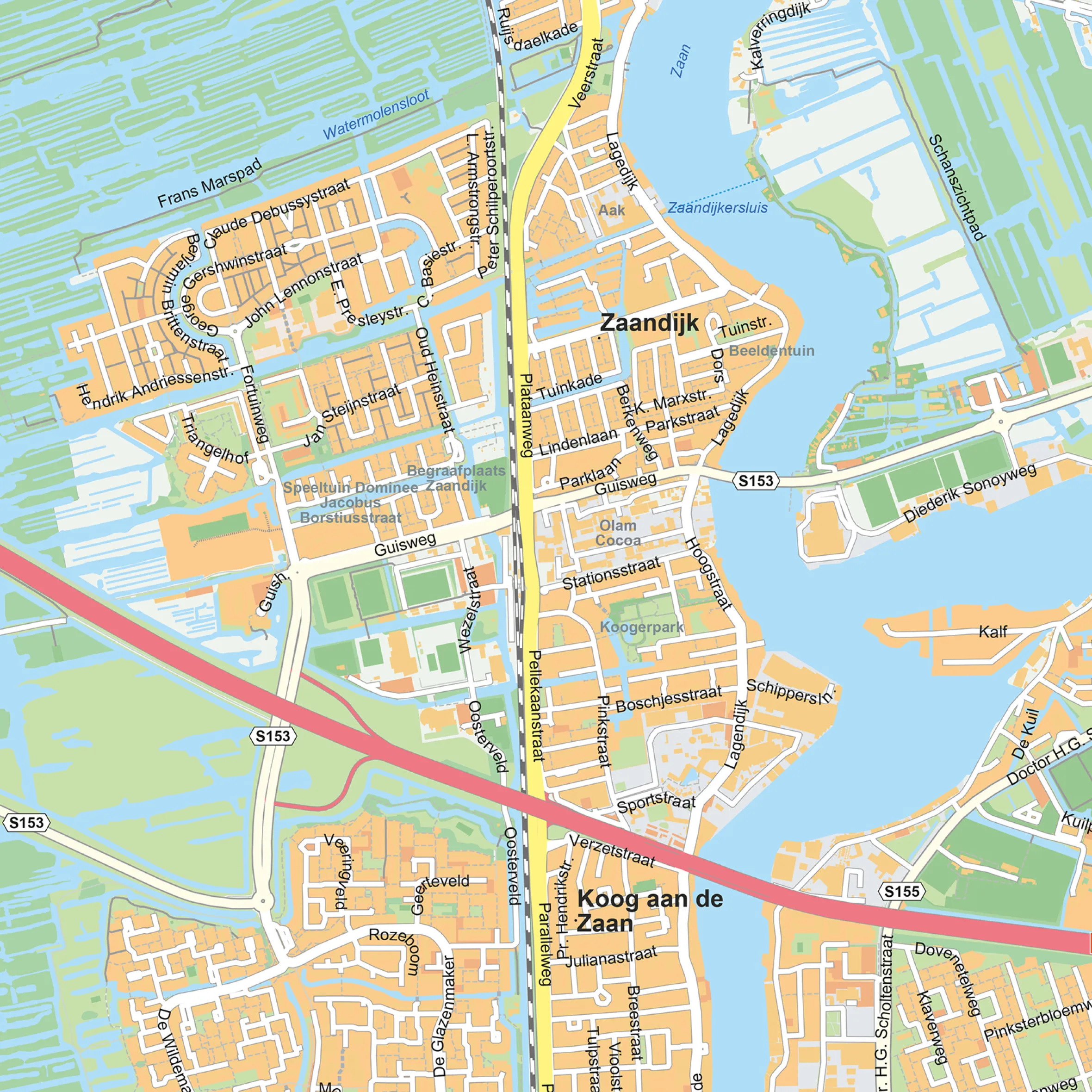 Stadsplattegrond Zaanstad Gedetailleerde Kaart 1857