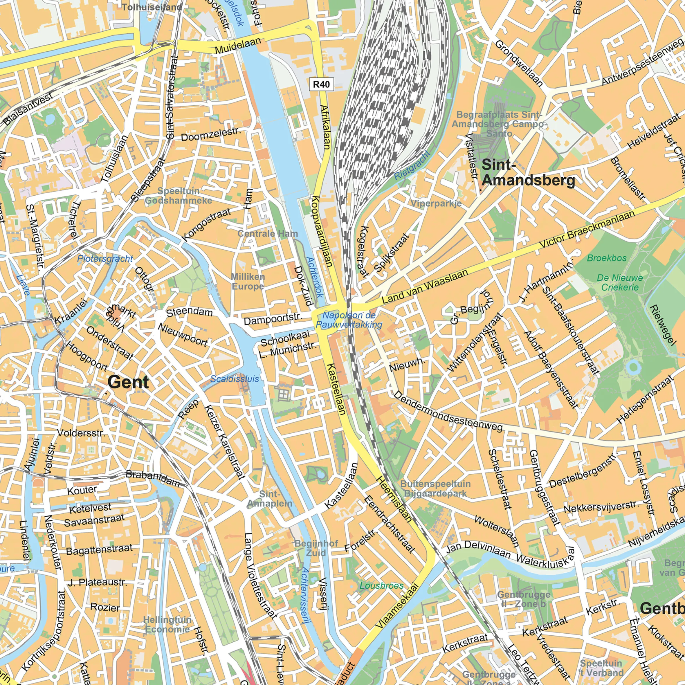 Straatnamenkaart Gent Stadskaart 156