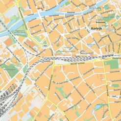 Straatnamenkaart Kortrijk Stadskaart 1863