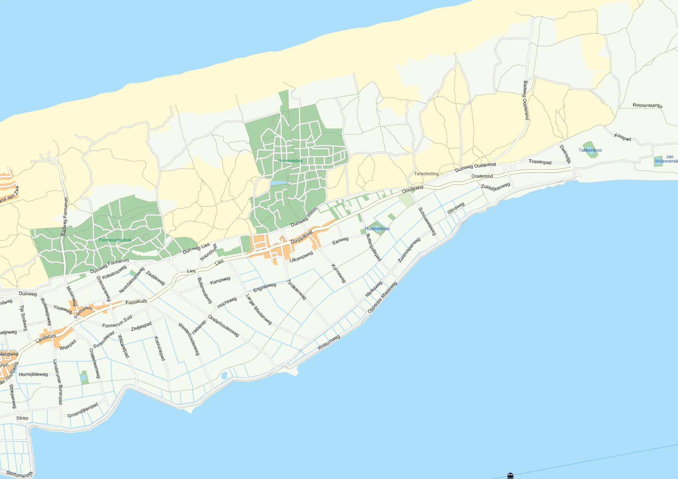 Terschelling kaart 1745