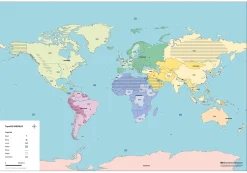 TOPO100 Blinde Kaart Wereld 1840