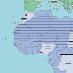 TOPO100 Dubbelzijdige Schoolkaart Wereld 1845