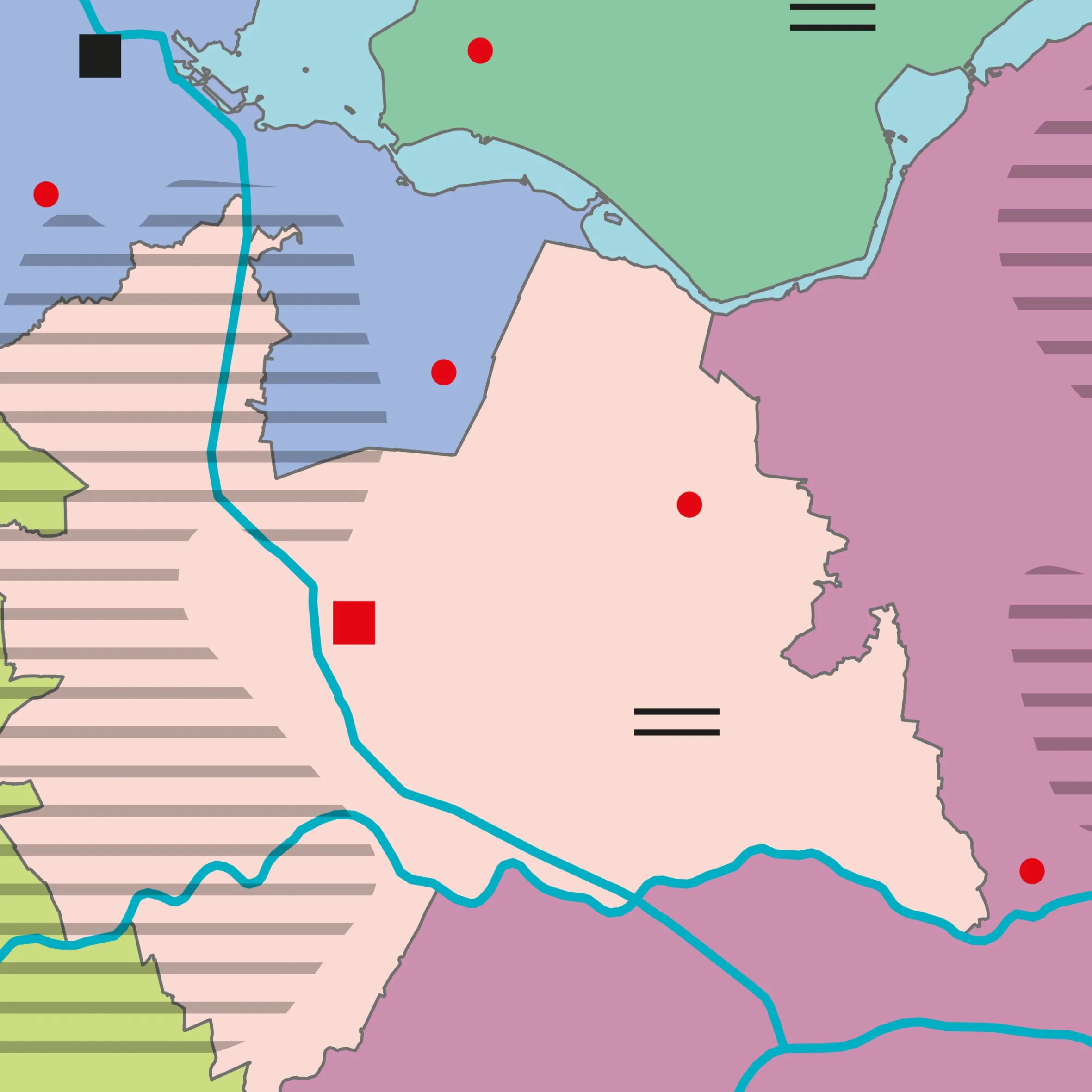 TOPO100 Dubbelzijdige Schoolkaart Nederland 1843