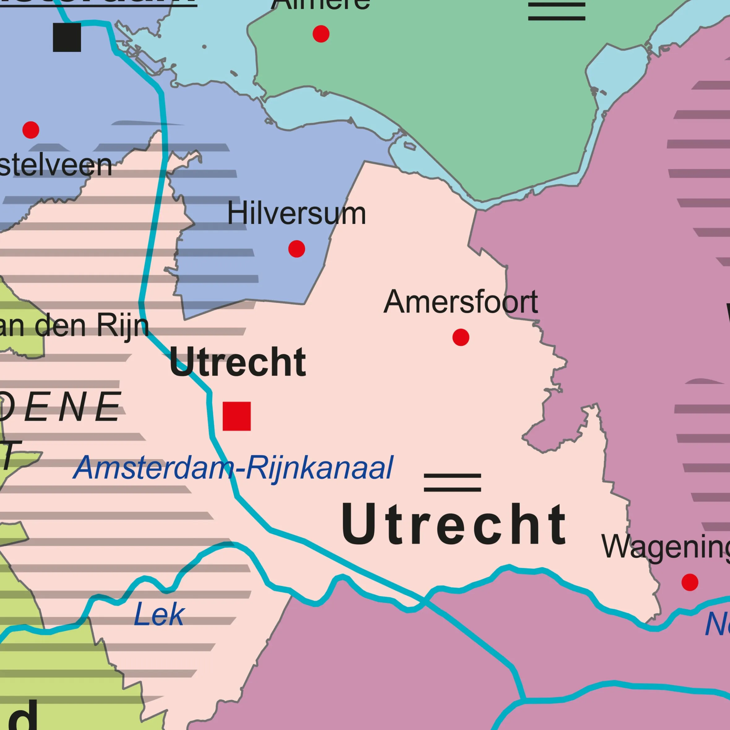 TOPO100 Dubbelzijdige Schoolkaart Nederland 1843
