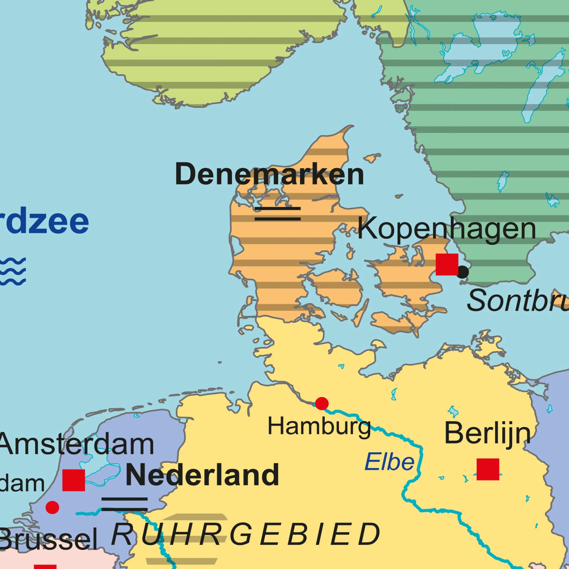 TOPO100 Dubbelzijdige Schoolkaart Europa 1844