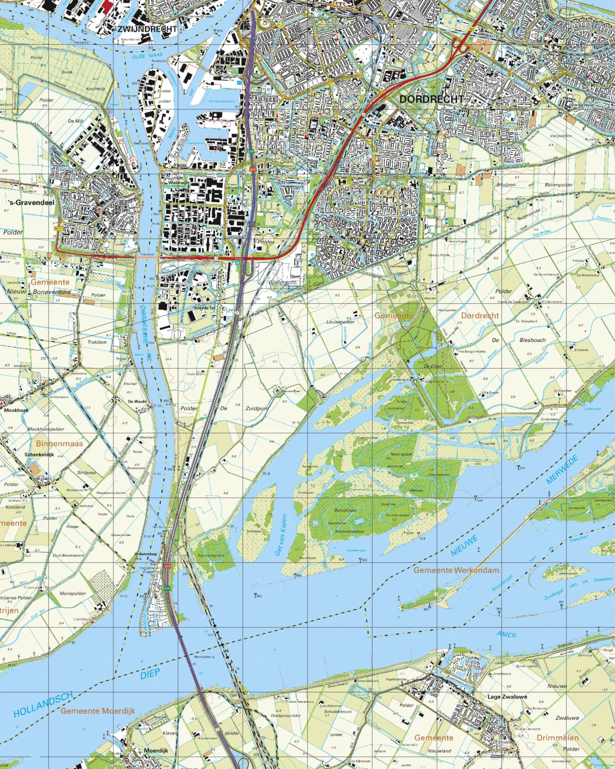 Topografische Kaart 44A Dordrecht
