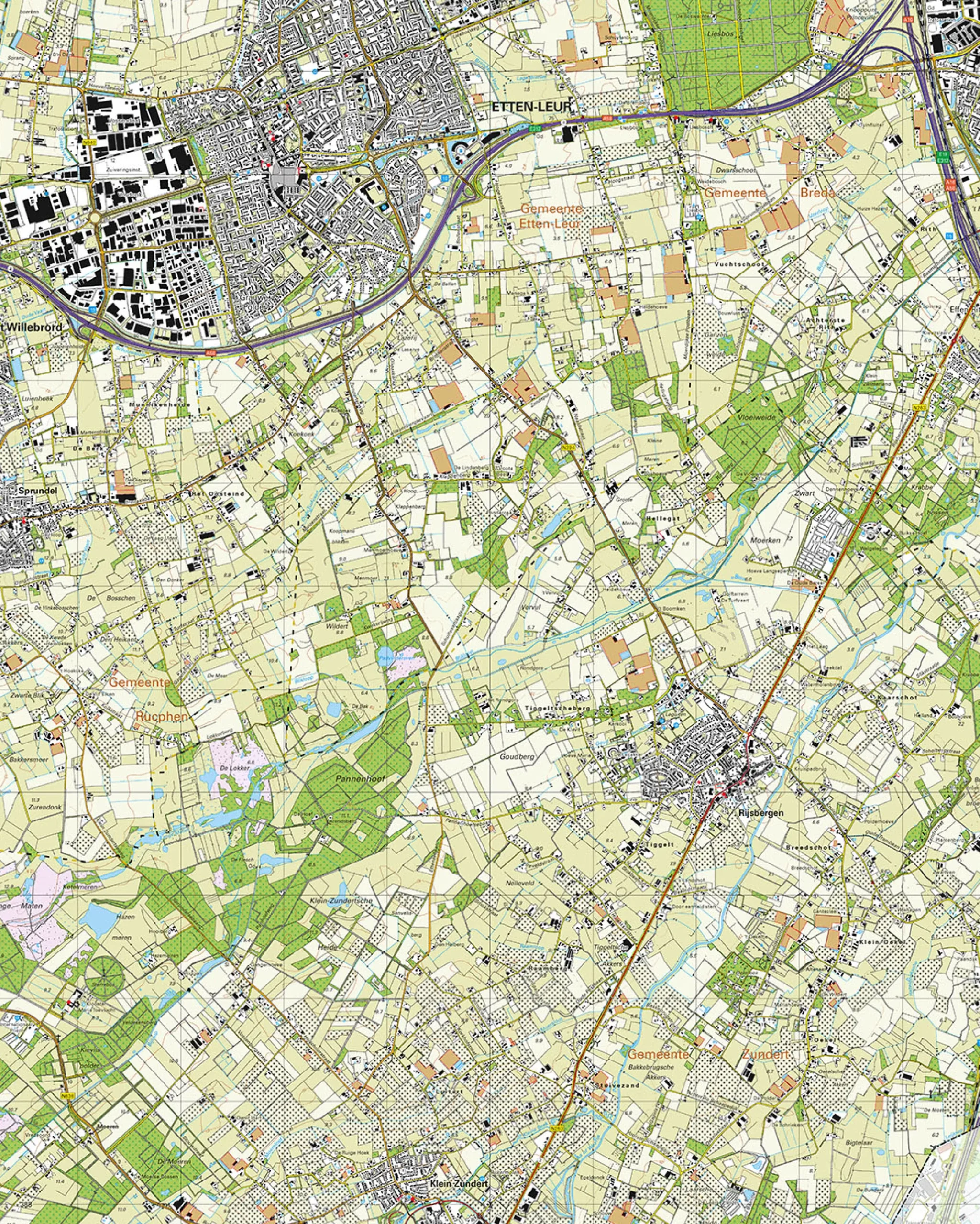 Topografische Kaart 50A Etten-Leur