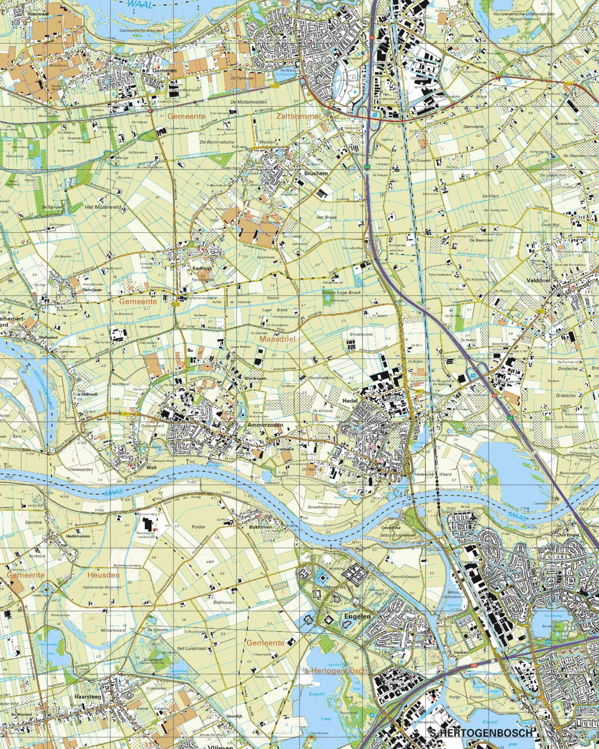 Topografische Kaart 45A Hedel