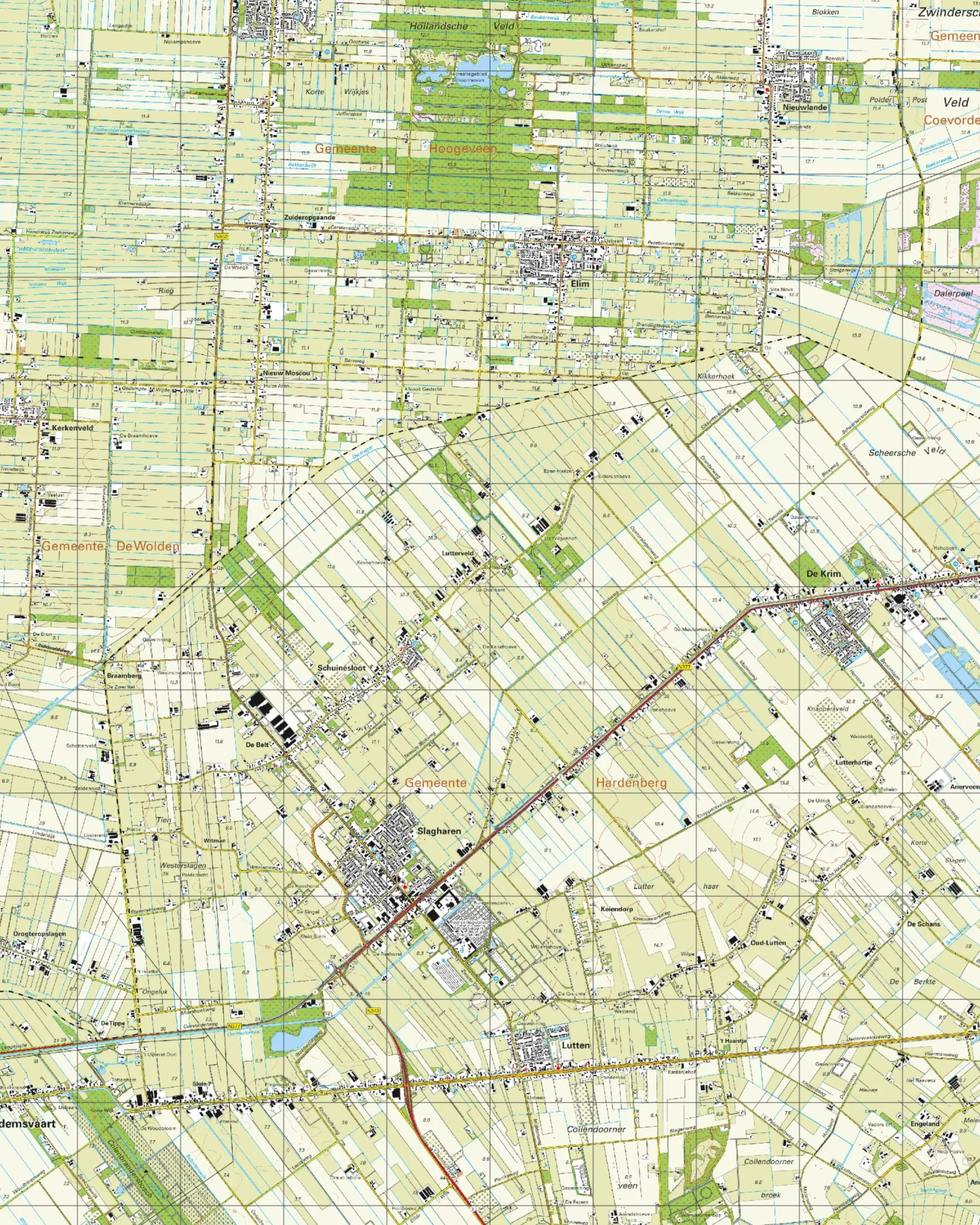 Topografische Kaart 22B Slagharen