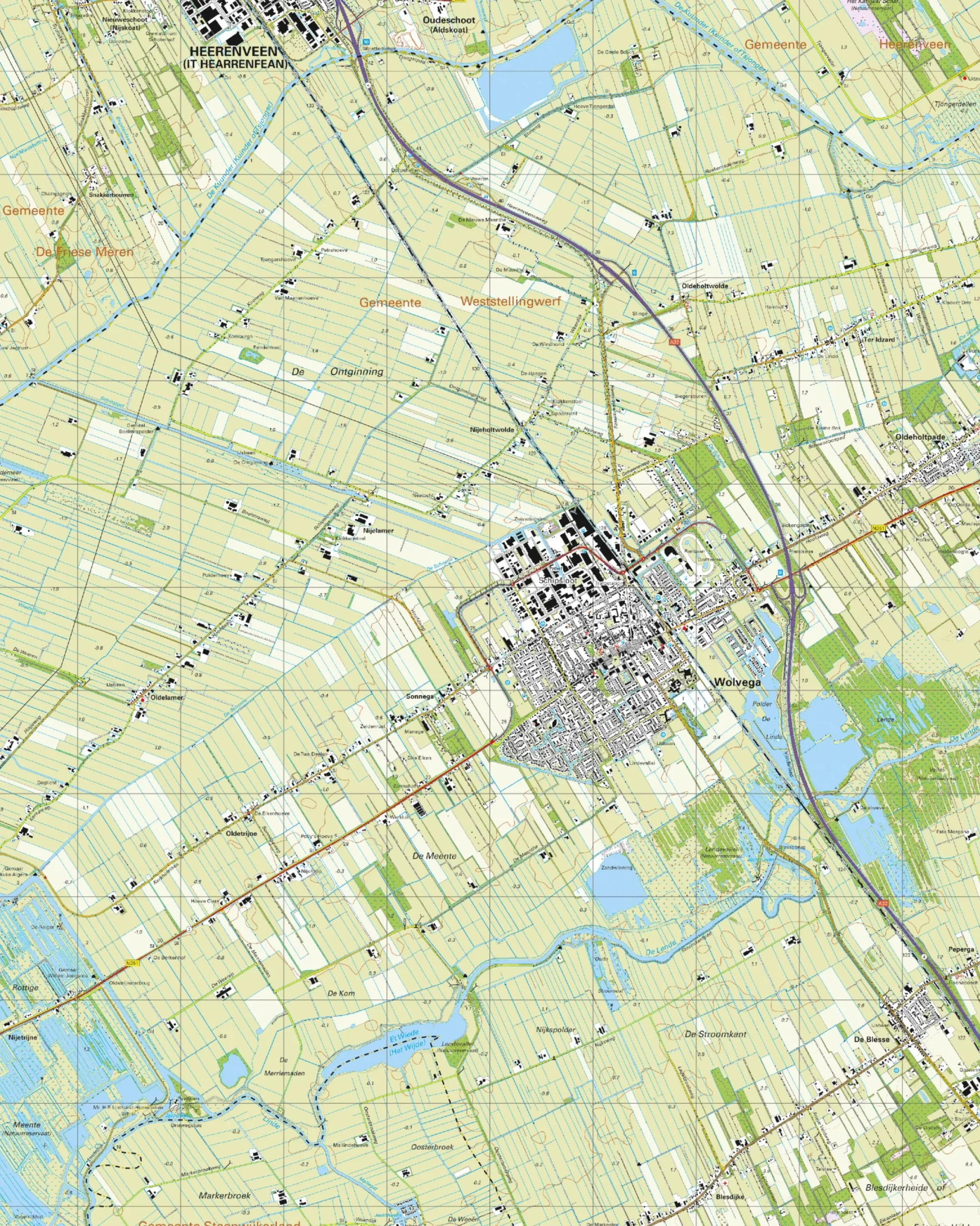 Topografische Kaart 16B Wolvega